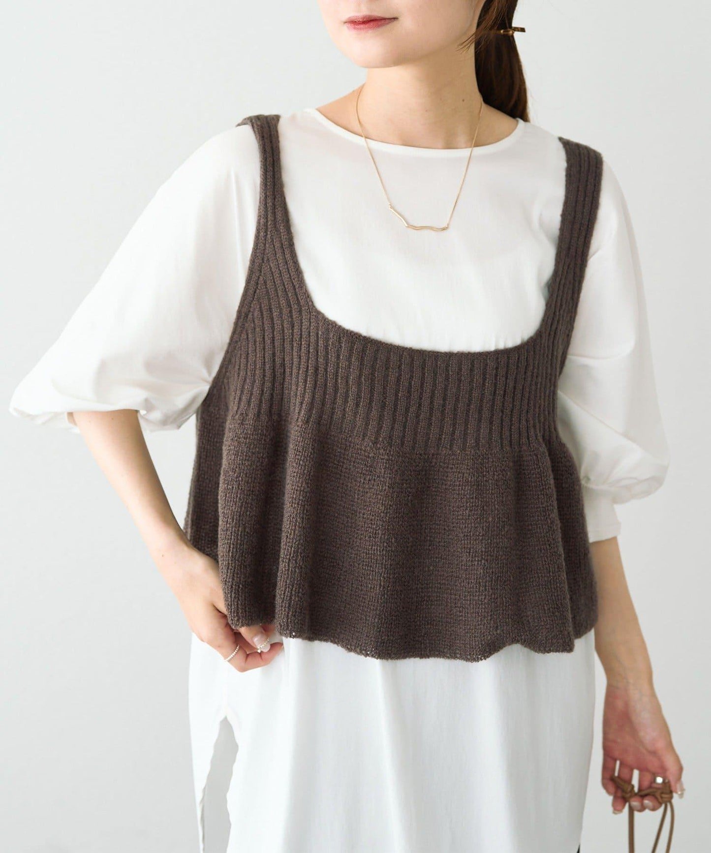 【25AW新色展開/リバイバル】ニットフレアビスチェ