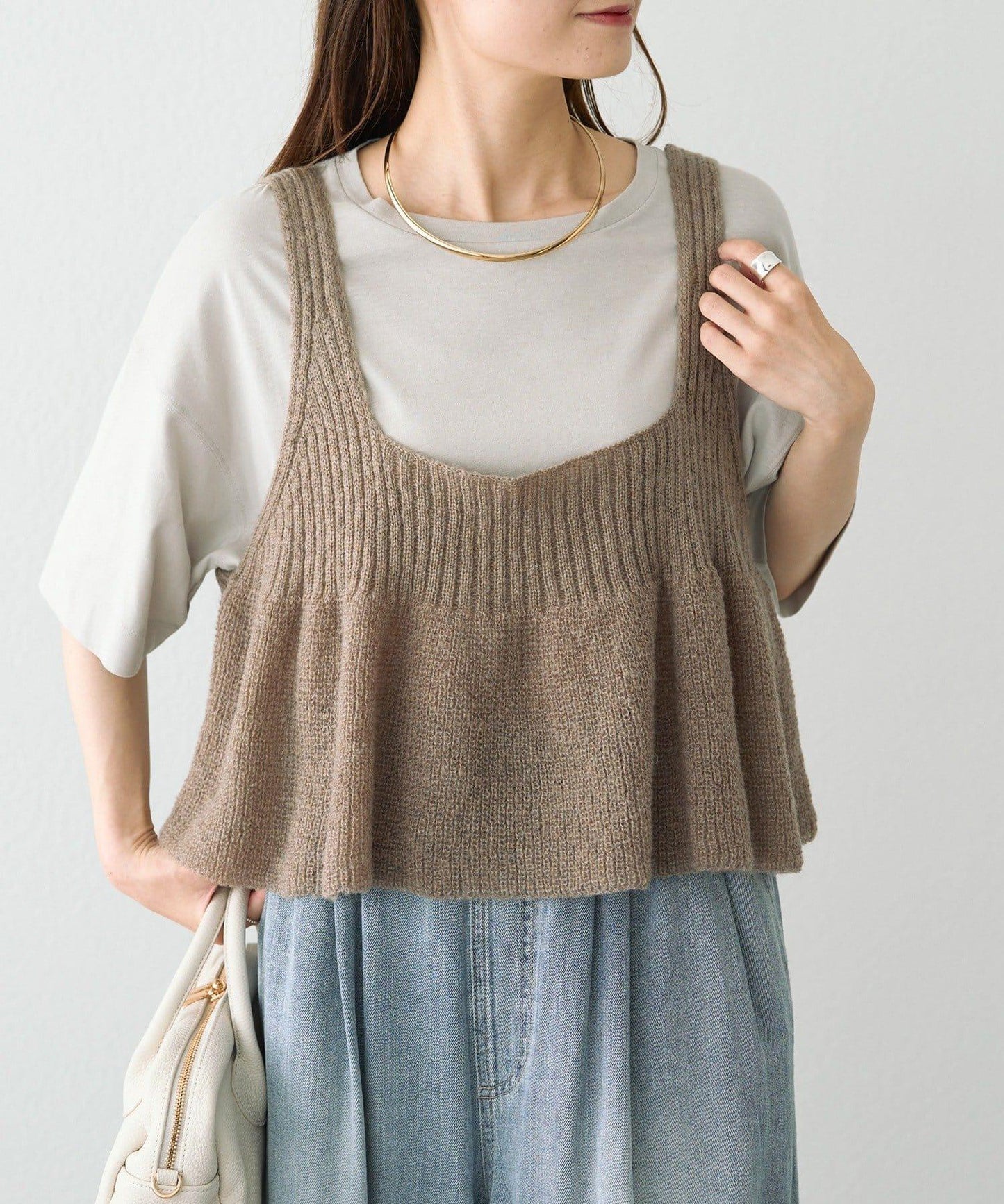 【25AW新色展開/リバイバル】ニットフレアビスチェ