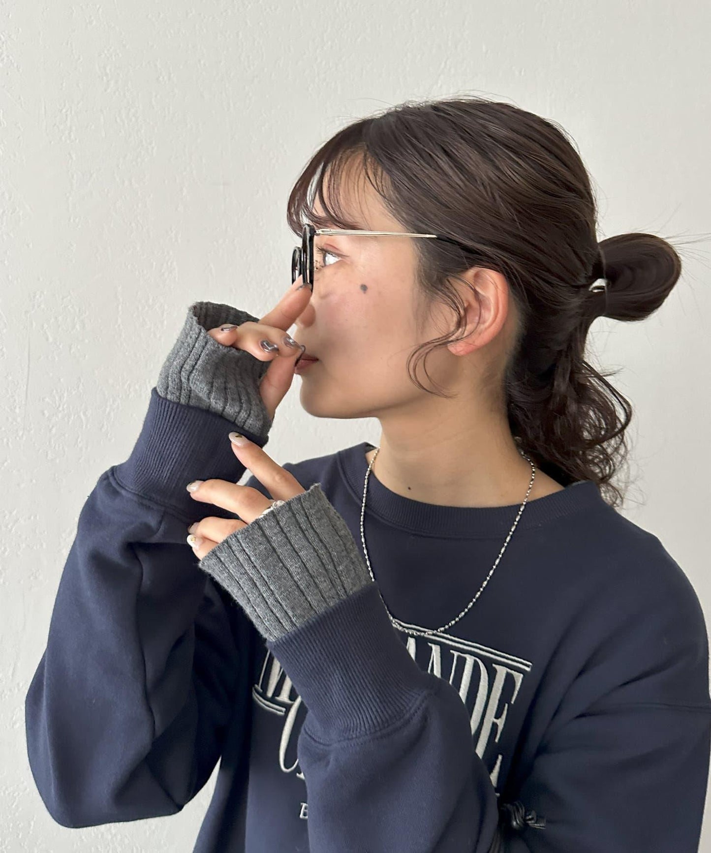 【Discoat】附背心不規則羅紋針織連衣裙