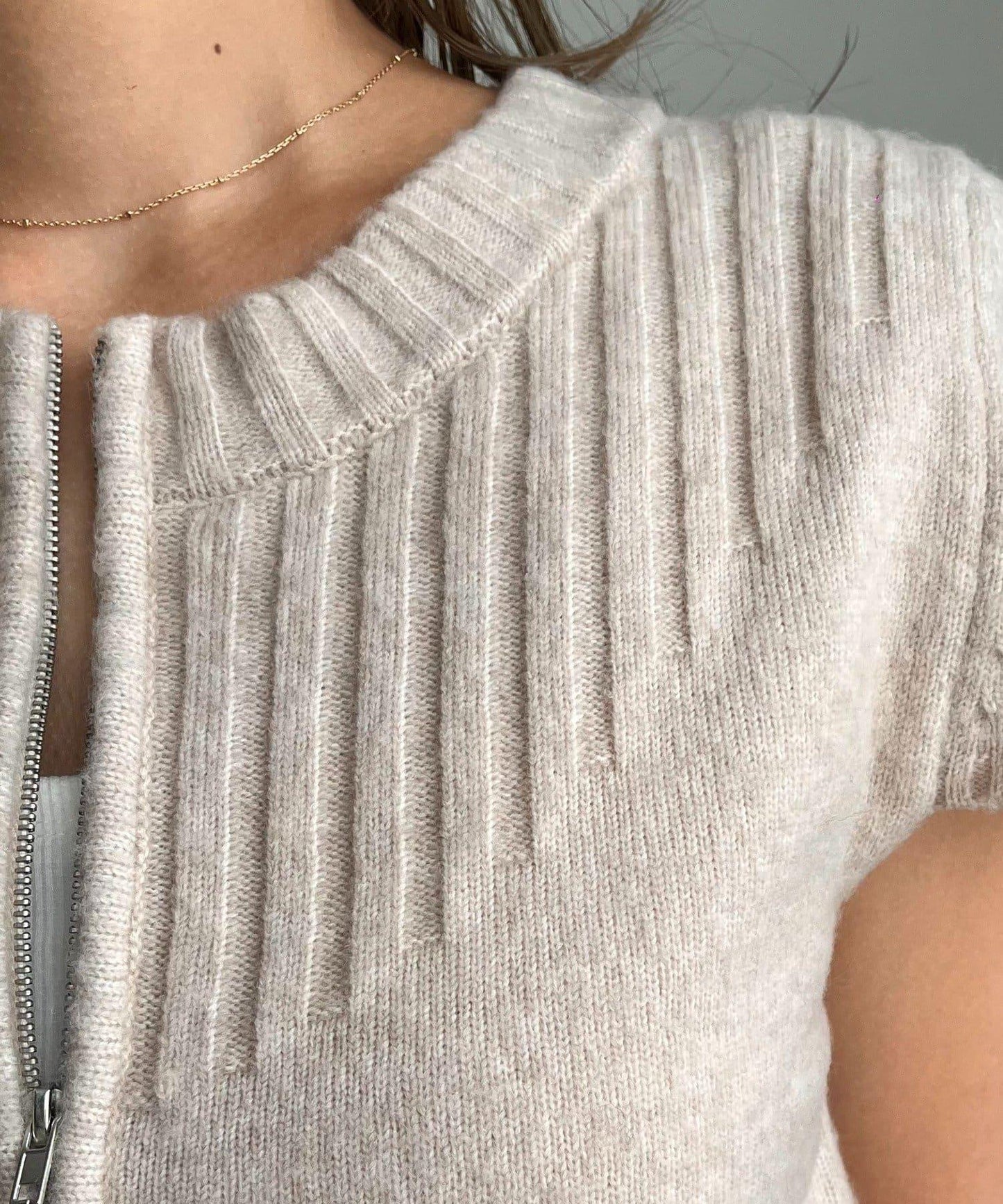 【CAPRICIEUX LE'MAGE】短袖拉鍊針織衫