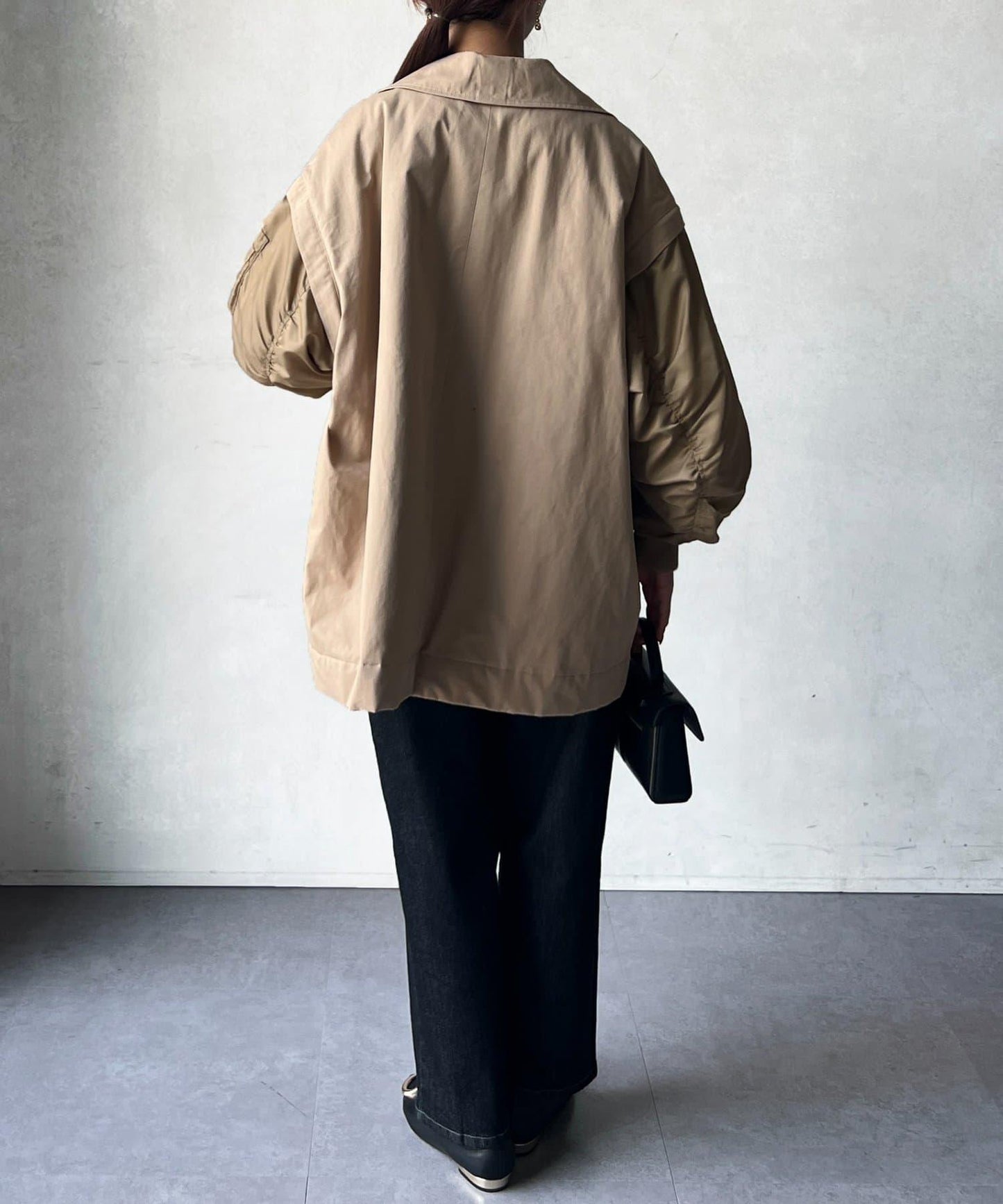 MA-1袖可兩穿中長外套