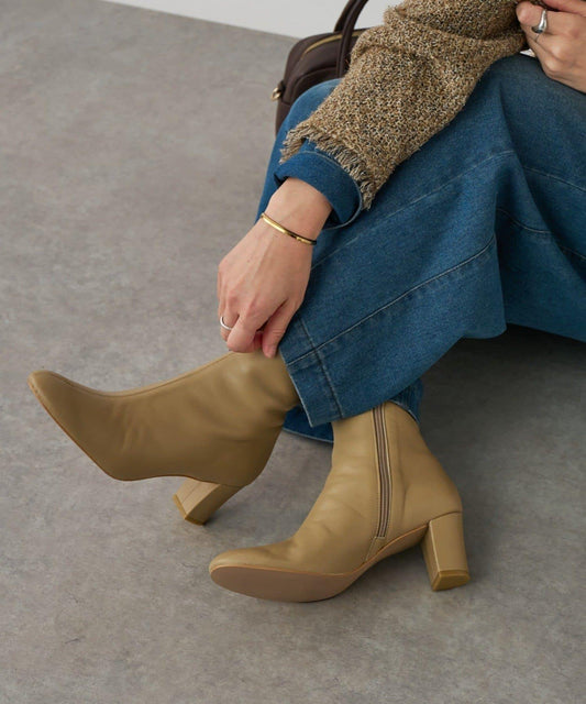 【穩定感◎】圓頭短靴