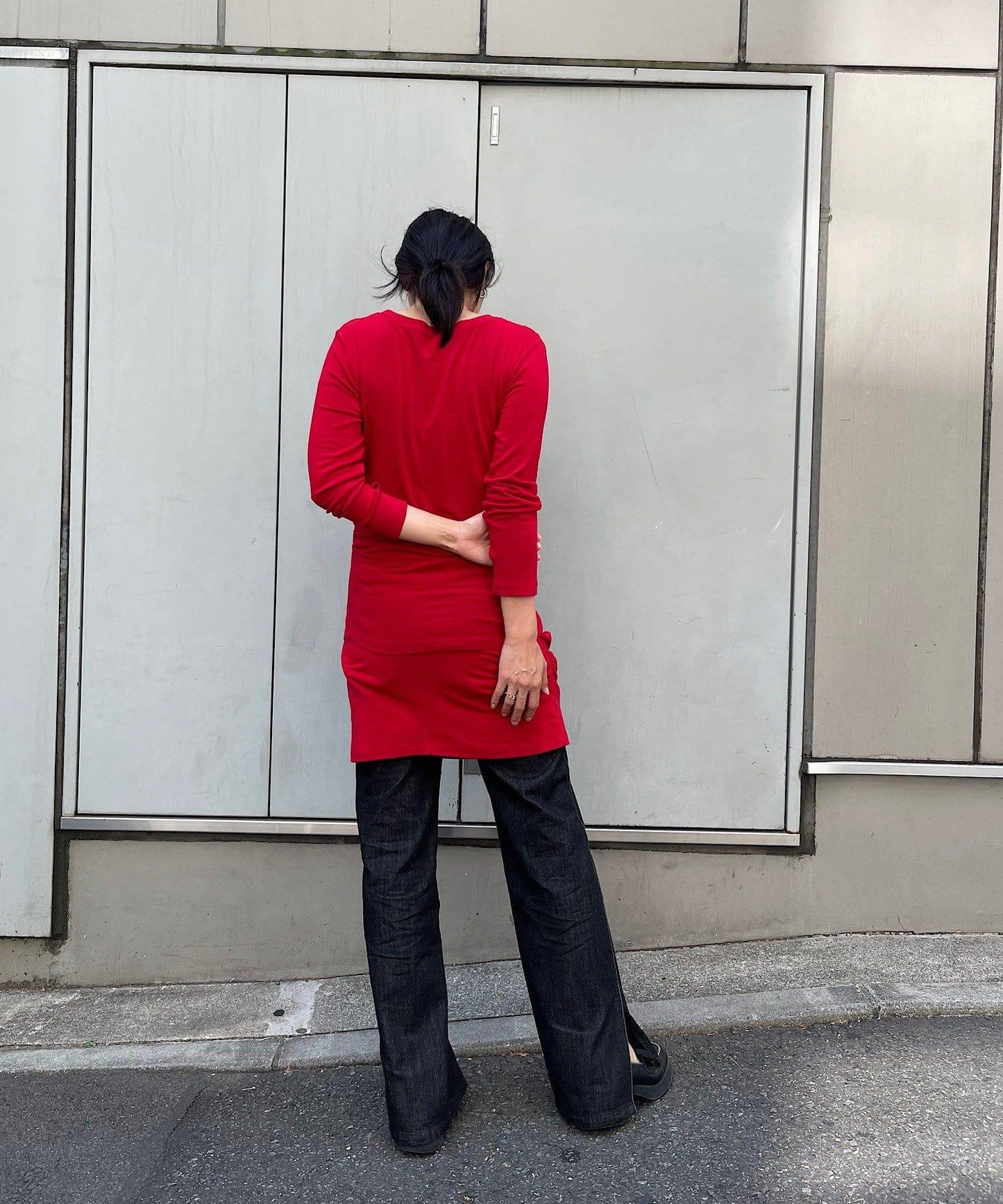 【疊穿套裝】褶皺T恤&半身裙