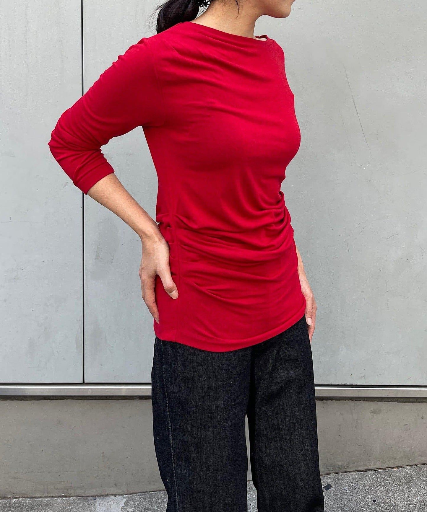 【疊穿套裝】褶皺T恤&半身裙