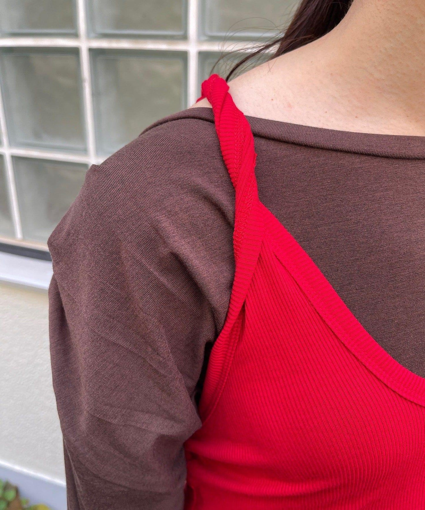 【Layering set】寬鬆T恤&扭結背心