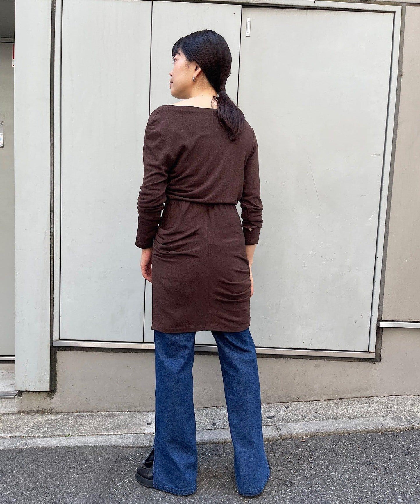 【疊穿套裝】褶皺T恤&半身裙