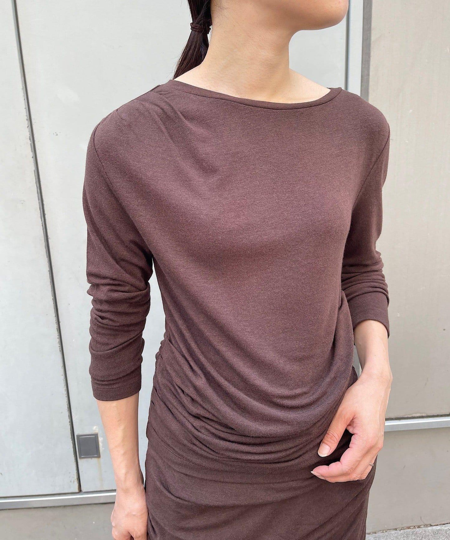 【疊穿套裝】褶皺T恤&半身裙