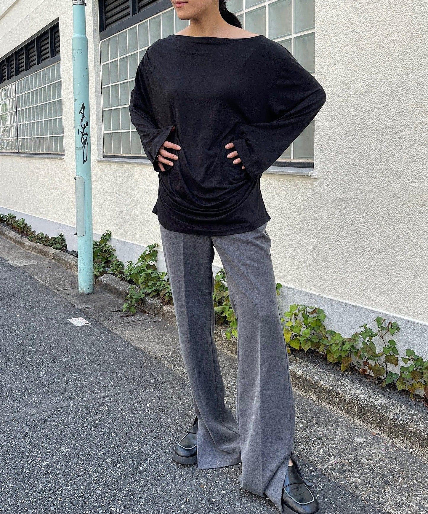 【Layering set】寬鬆T恤&扭結背心