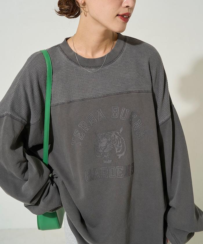 拼接印花工藝套頭衫