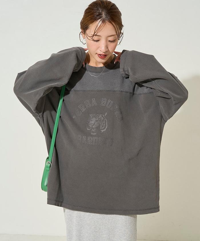 拼接印花工藝套頭衫