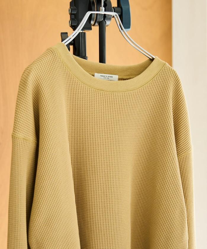 華夫格圓領長款套頭衫