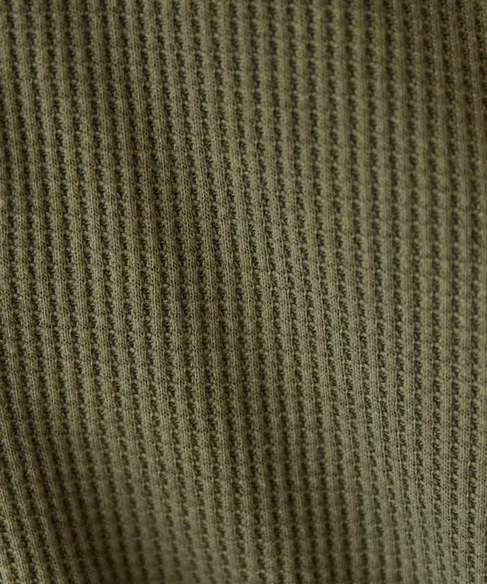 華夫格圓領長款套頭衫