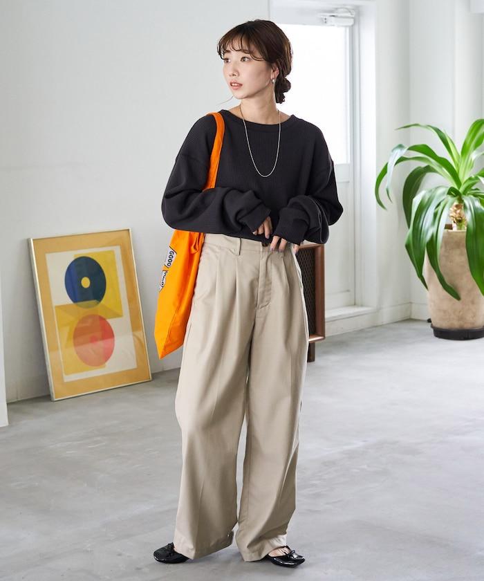 華夫格圓領長款套頭衫