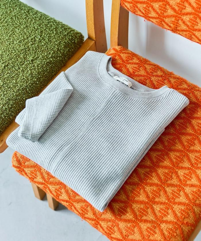 華夫格短款圓領套頭衫