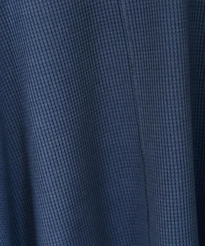 華夫格短款圓領套頭衫