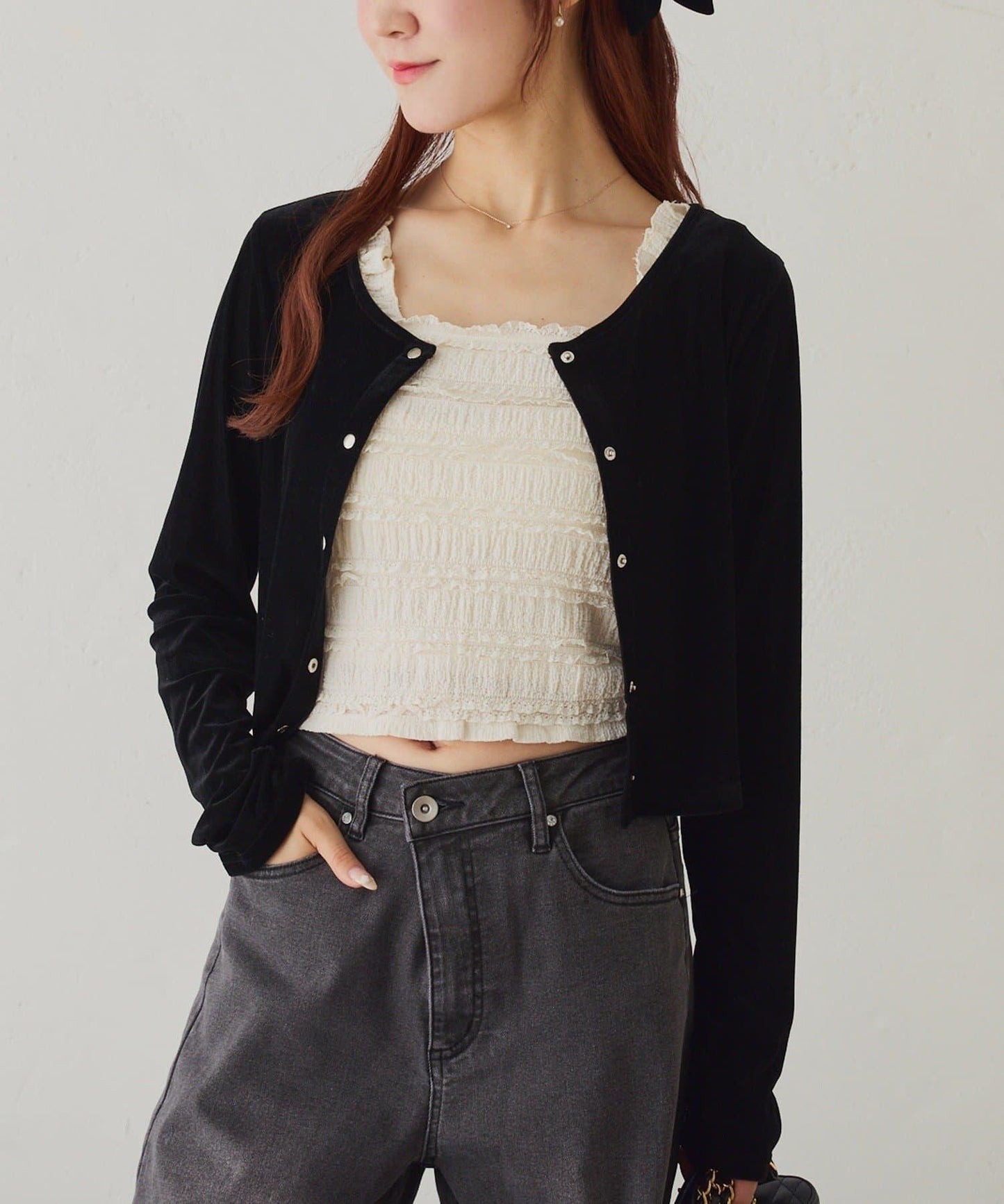 蕾絲內搭衫&開衫套裝