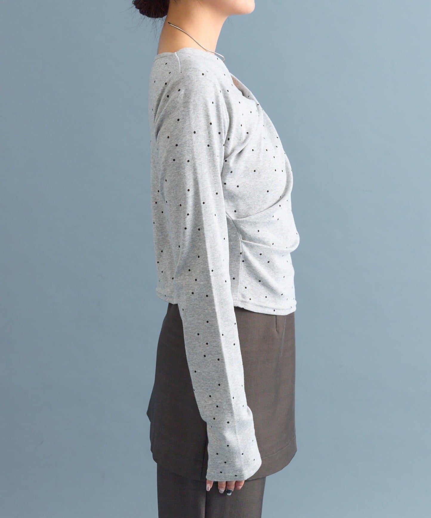 【人氣系列/新色白色・灰色2】一字肩長袖T恤※僅限電商渠道專屬顏色