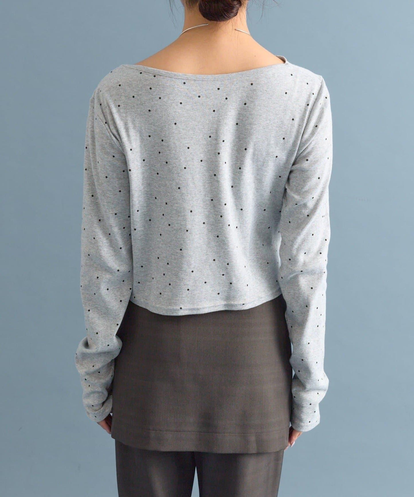 【人氣系列/新色白色・灰色2】一字肩長袖T恤※僅限電商渠道專屬顏色