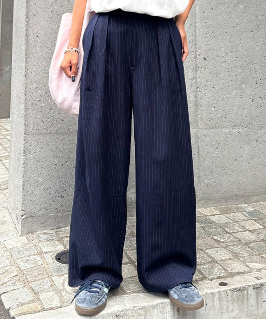 【UNISEX】NEW褶皺寬鬆闊腿褲