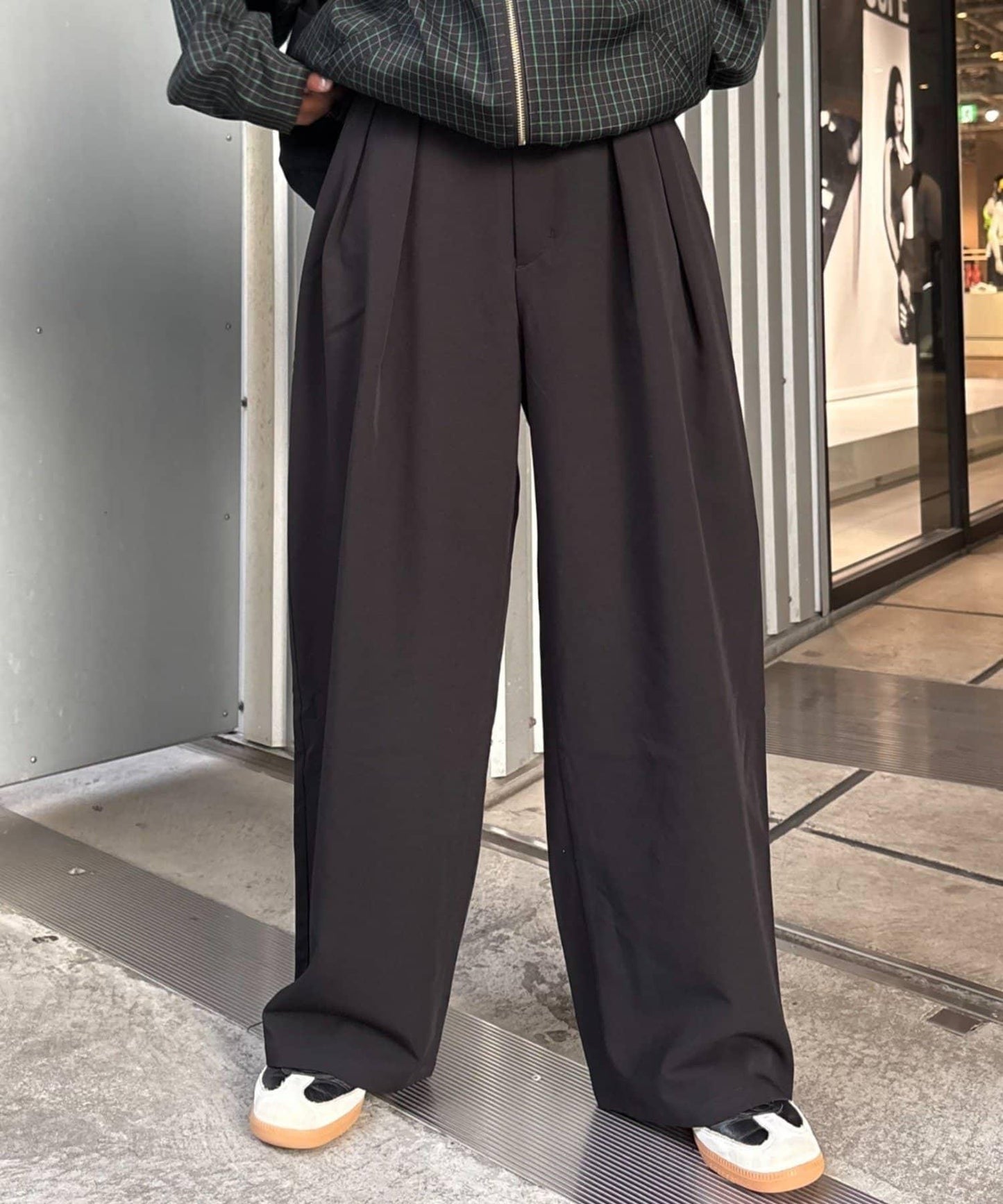 【UNISEX】NEW褶皺寬鬆闊腿褲