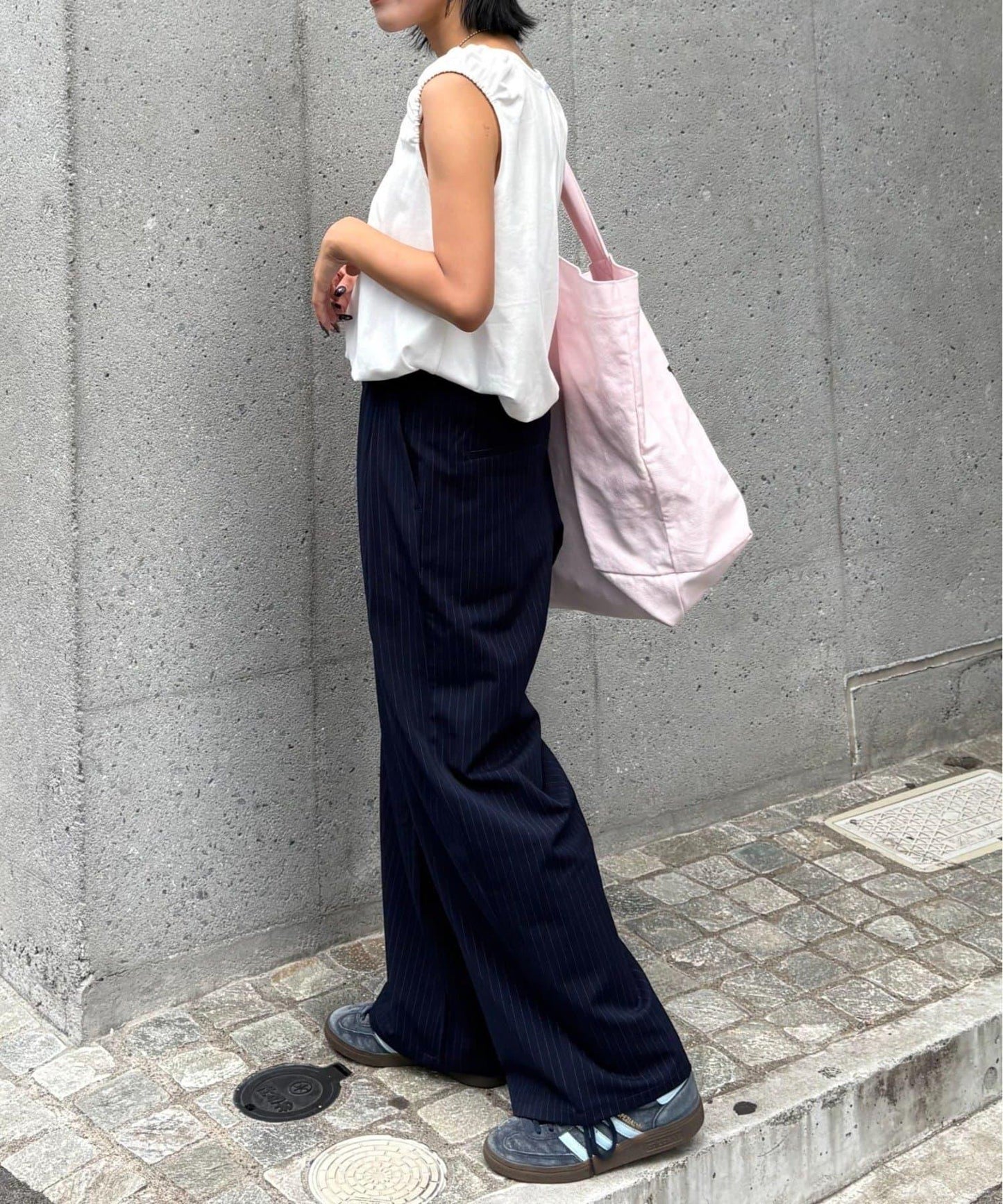 【UNISEX】NEW褶皺寬鬆闊腿褲