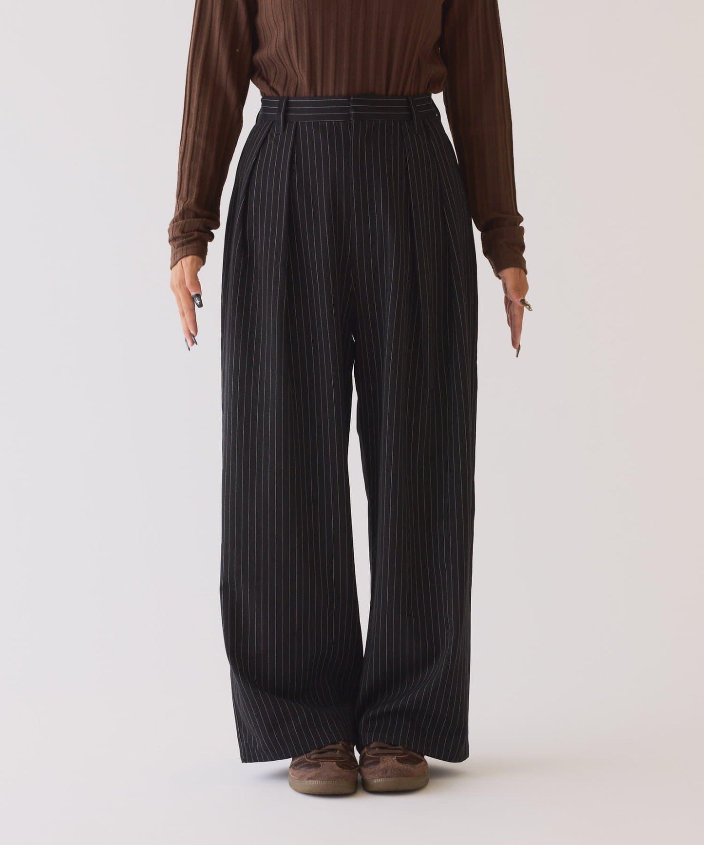 【UNISEX】NEW褶皺寬鬆闊腿褲