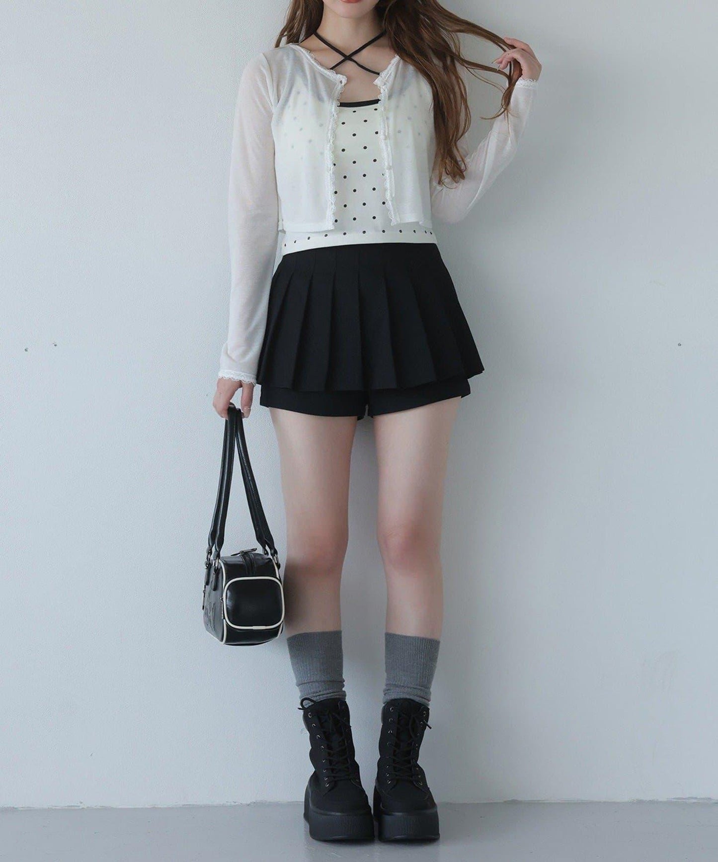 蕾絲拼接針織開衫