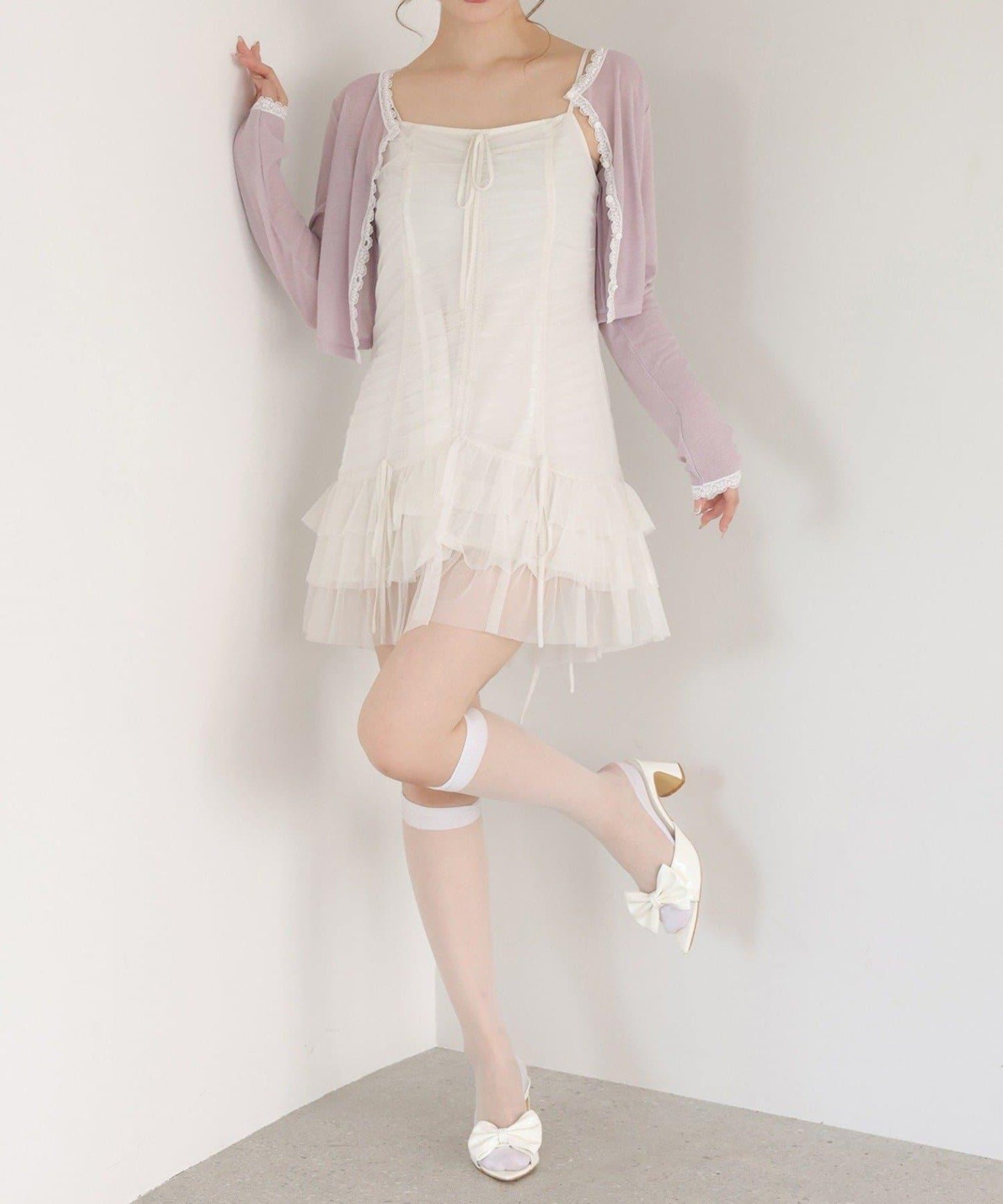 蕾絲拼接針織開衫