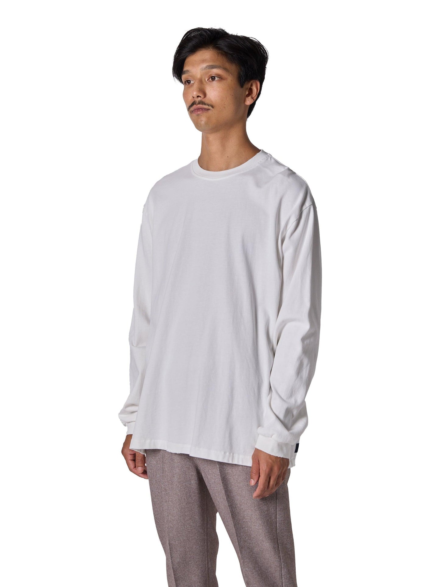 長袖有序T恤 / 棉質平紋針織