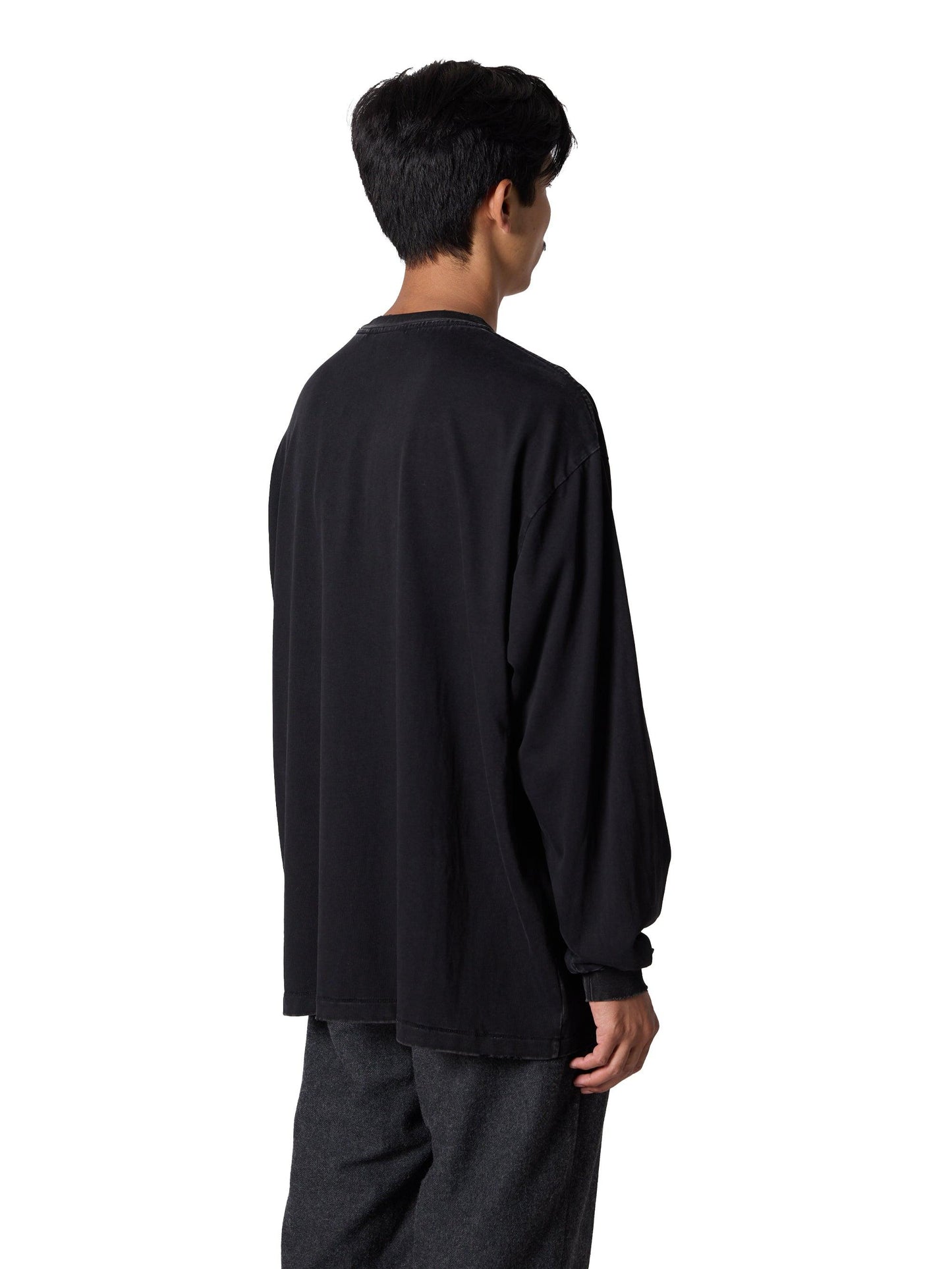 長袖有序T恤 / 棉質平紋針織