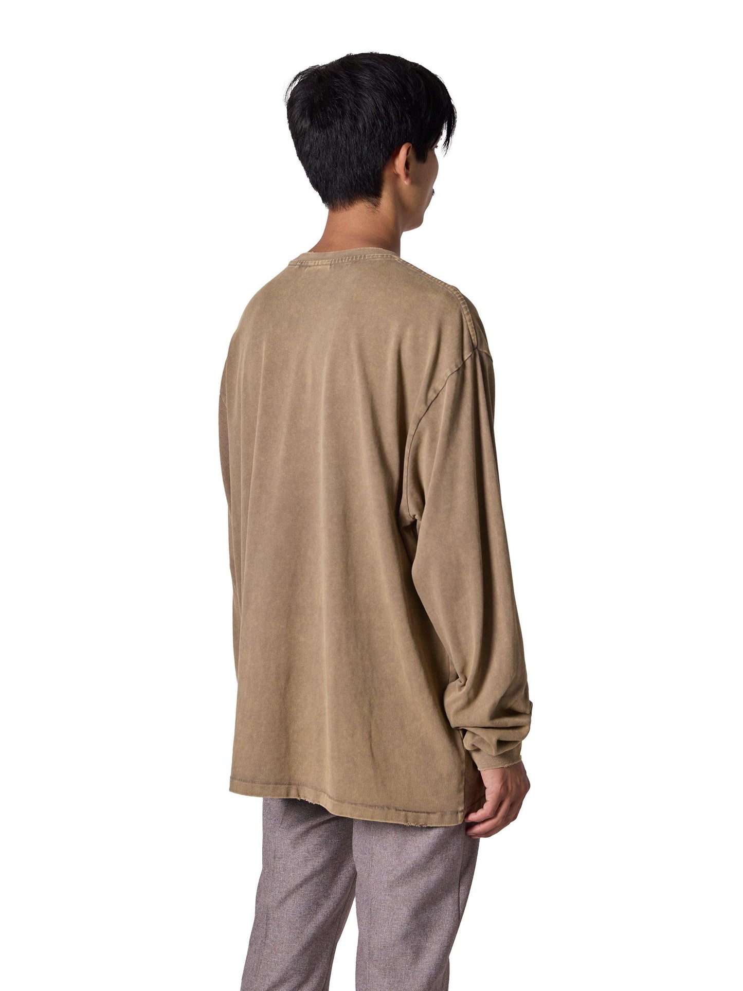 長袖有序T恤 / 棉質平紋針織