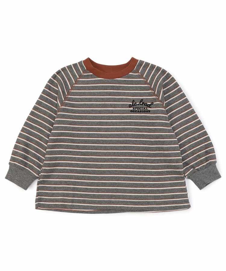 簡約標誌點綴華夫格T恤