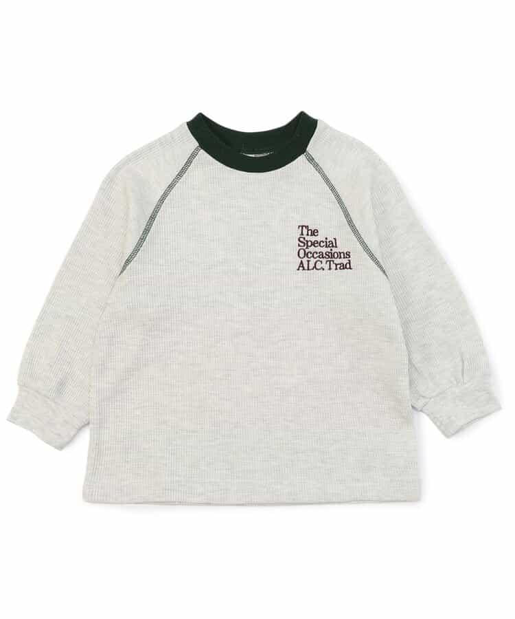 簡約標誌點綴華夫格T恤