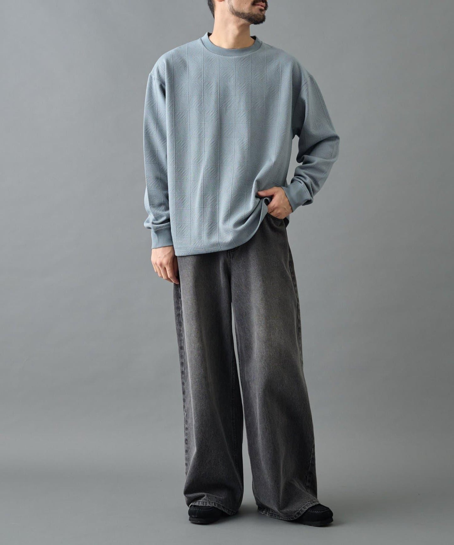 【AW】瓷磚提花長袖T恤