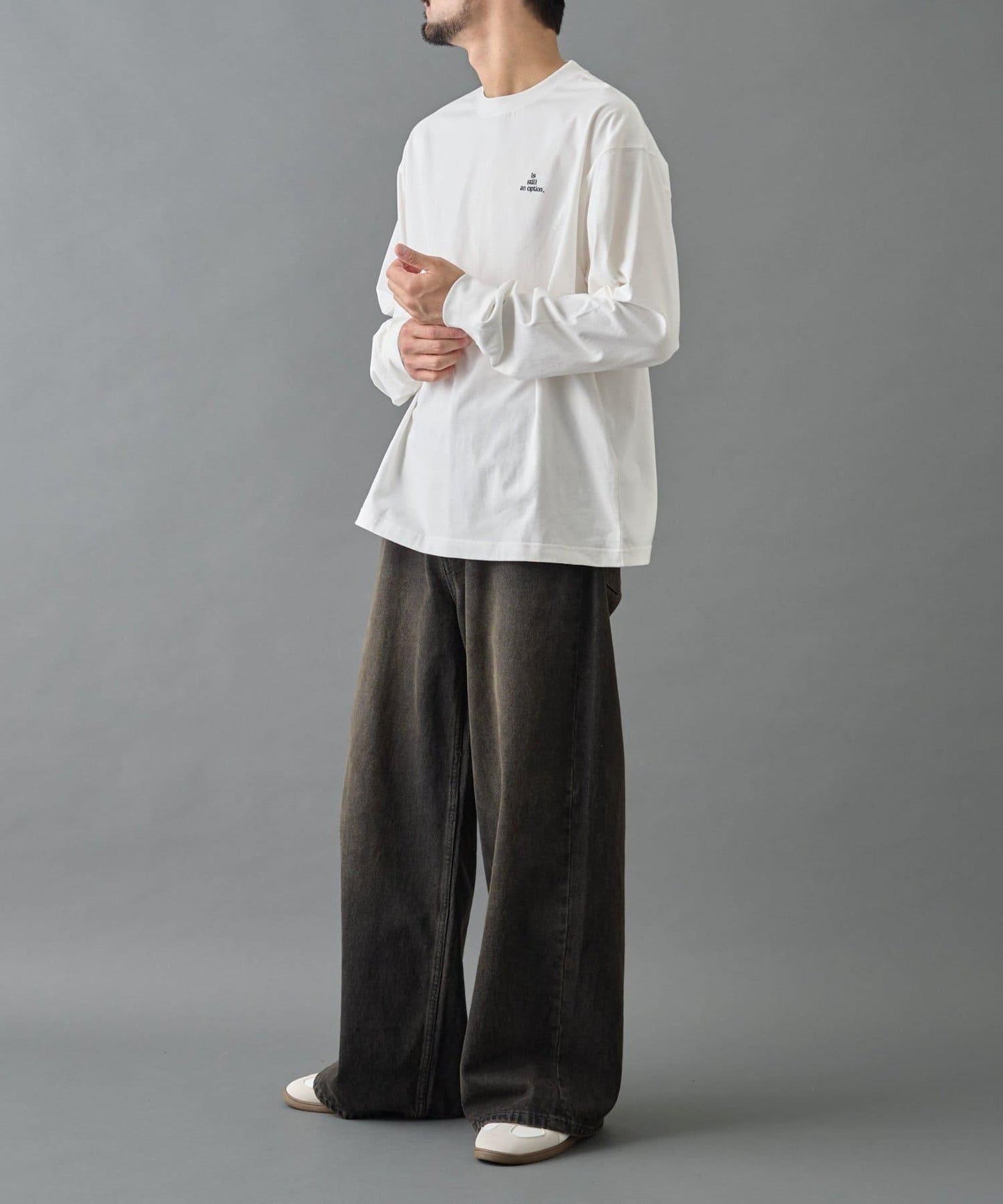 【AW】桃皮絨刺繡長袖T恤