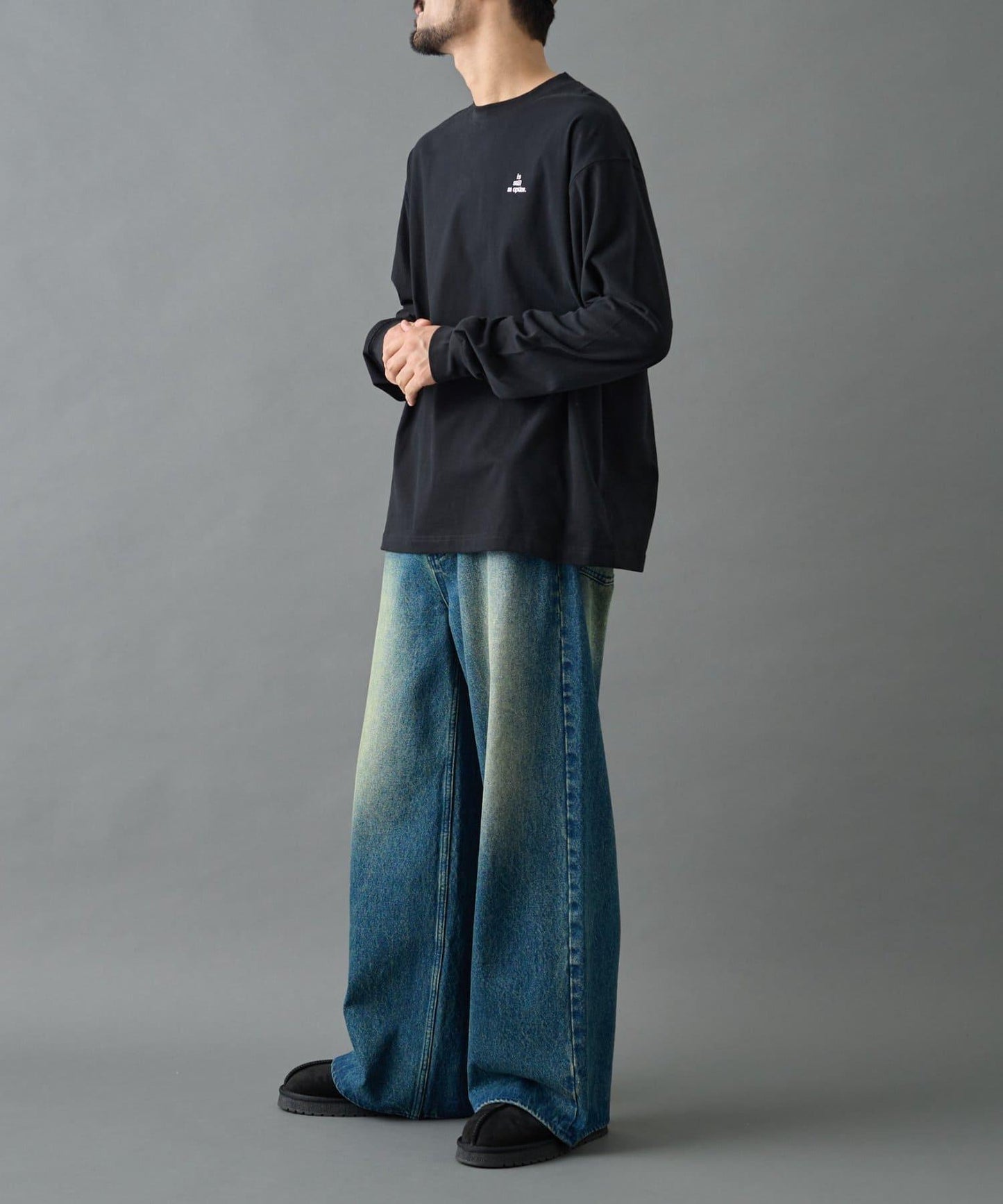 【AW】桃皮絨刺繡長袖T恤