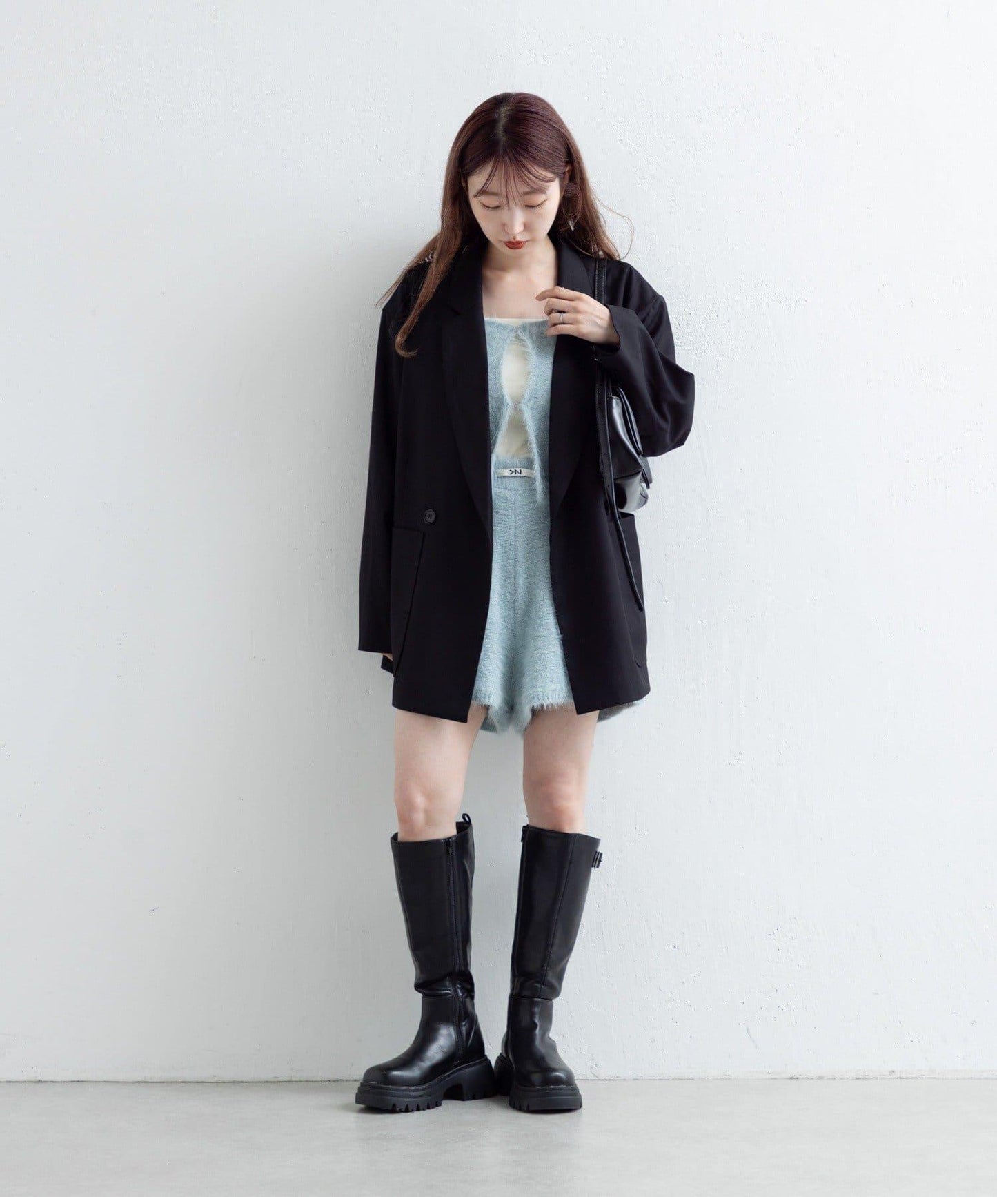 【Kastane】毛絨針織標籤長褲