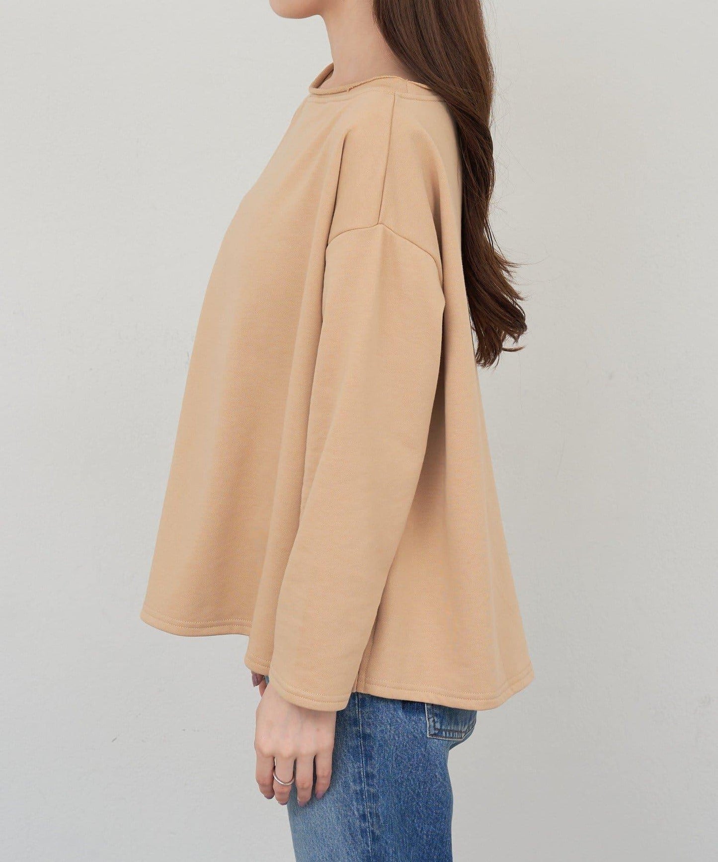 側開叉一字肩衛衣
