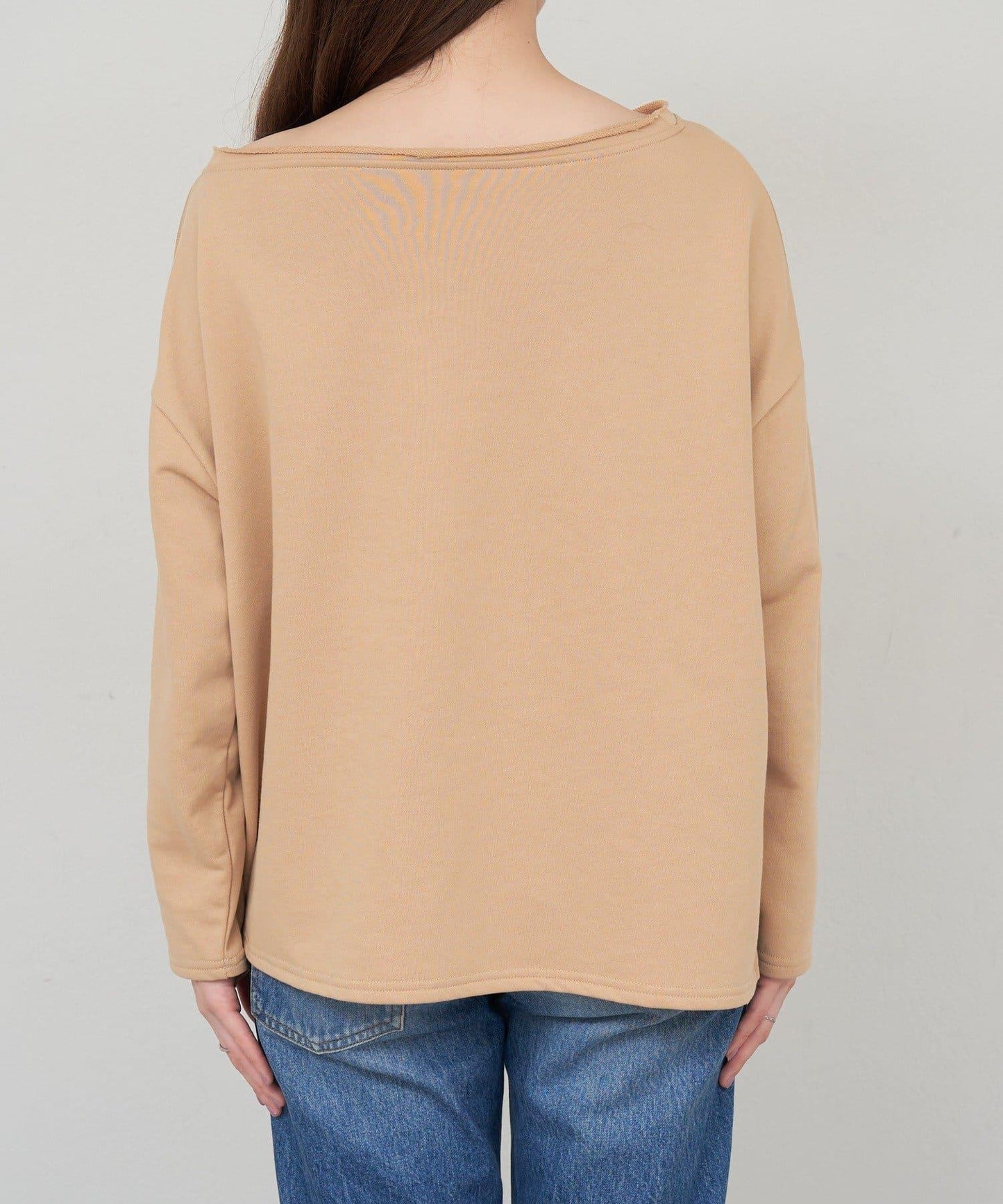 側開叉一字肩衛衣