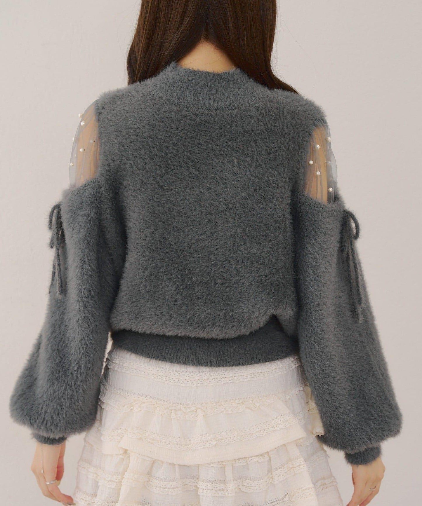 約會或應援活動首選【RMAF】顯身材露膚珍珠針織衫