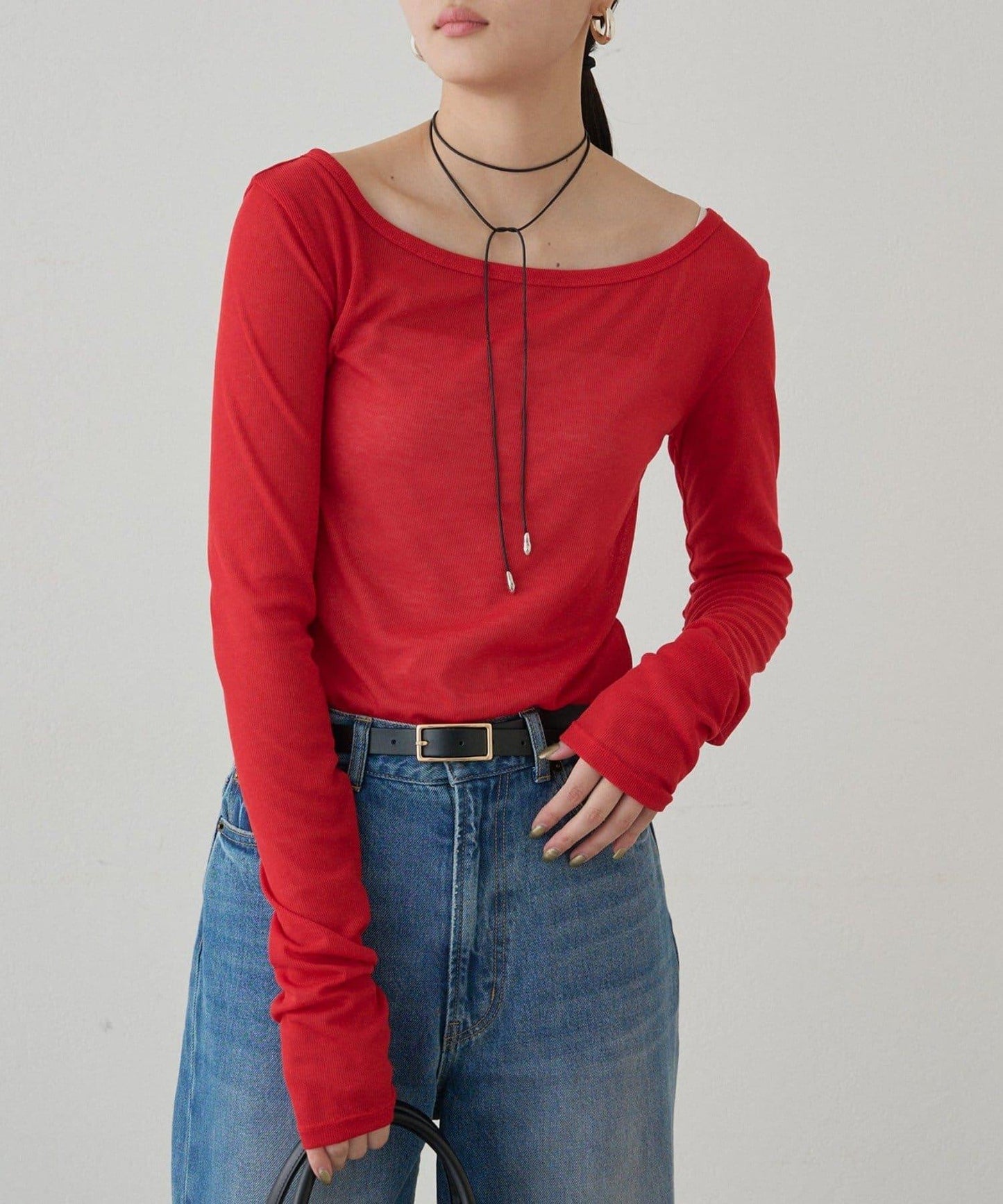 圓領透視長袖T恤