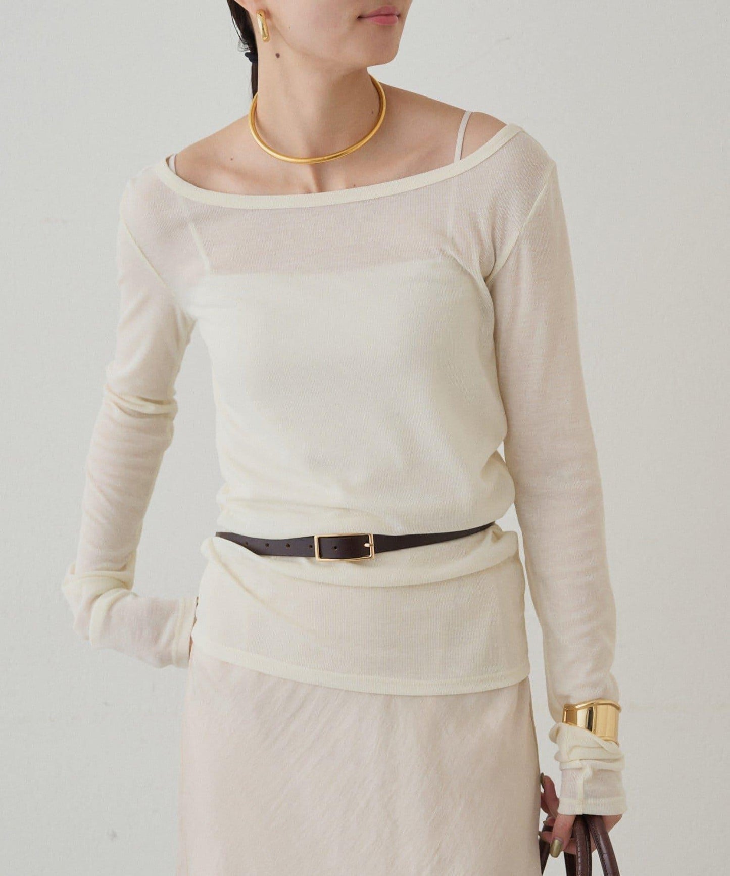 圓領透視長袖T恤