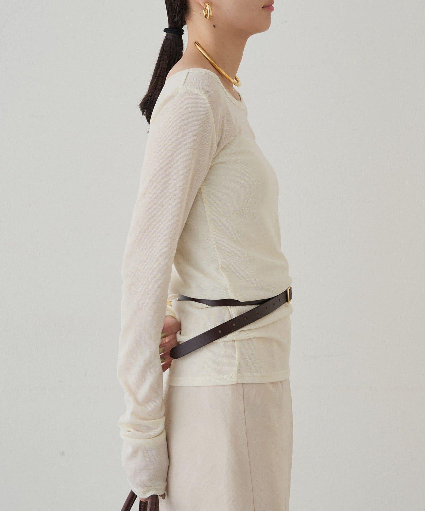 圓領透視長袖T恤