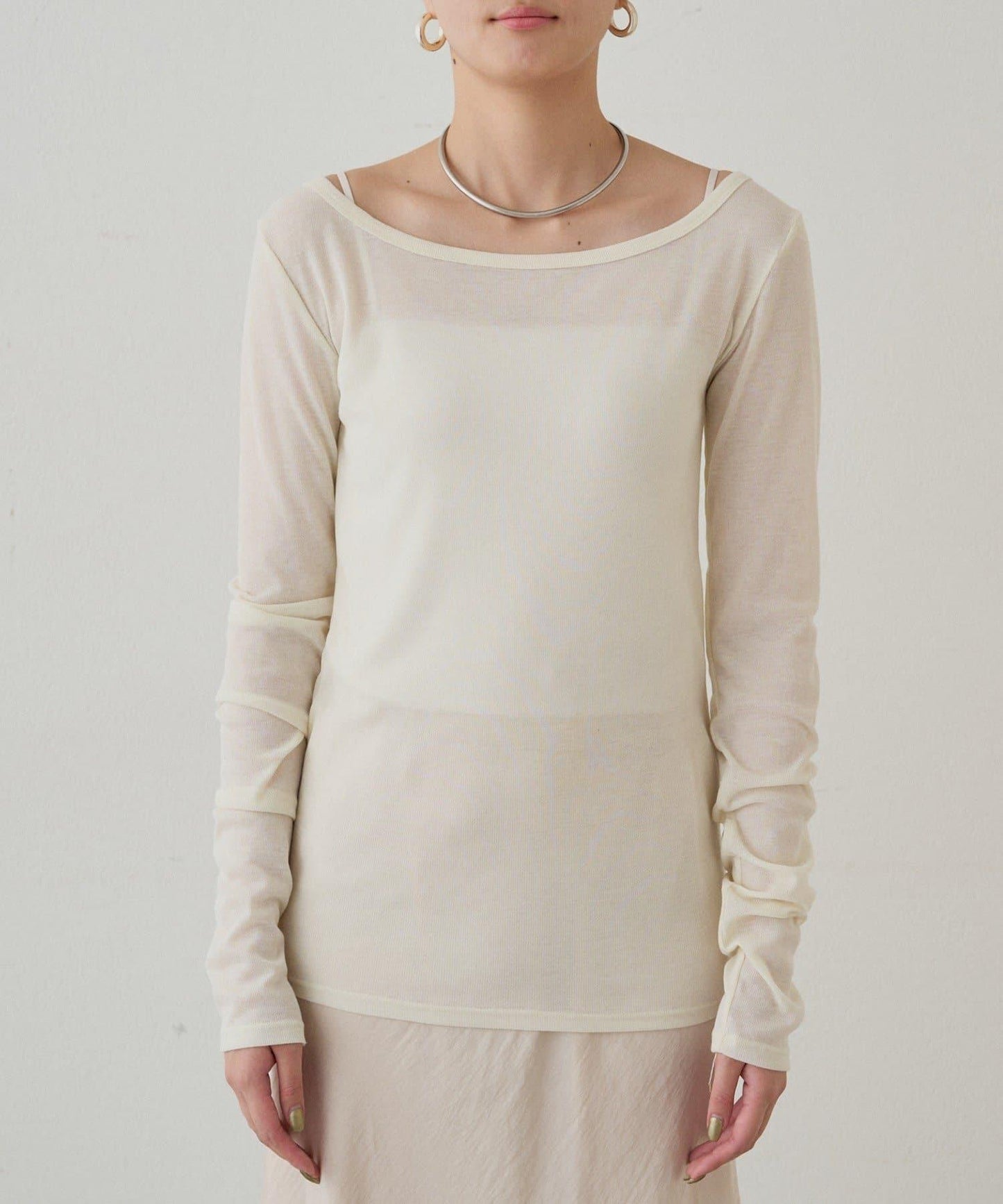 圓領透視長袖T恤