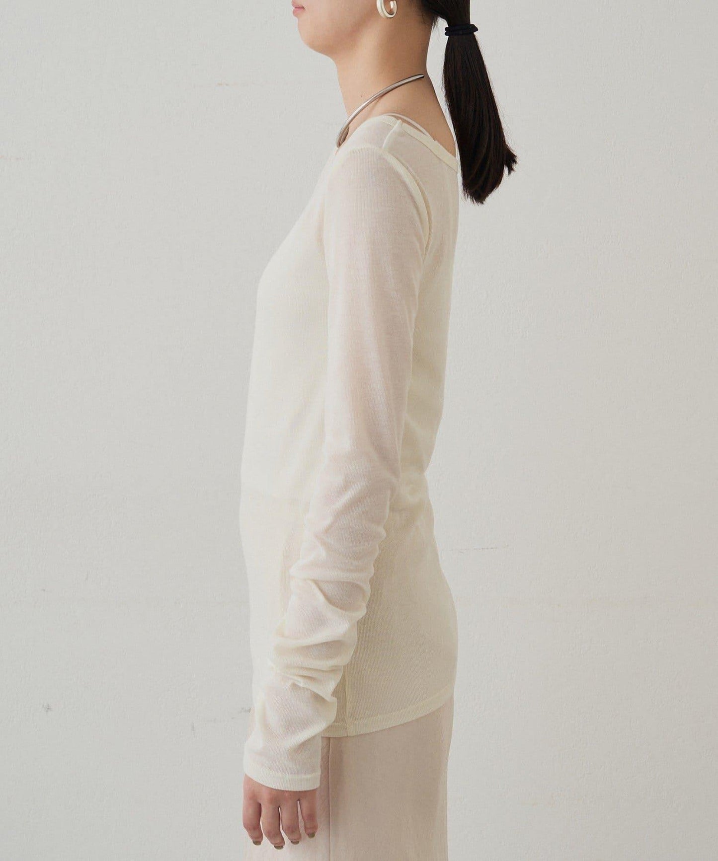 圓領透視長袖T恤