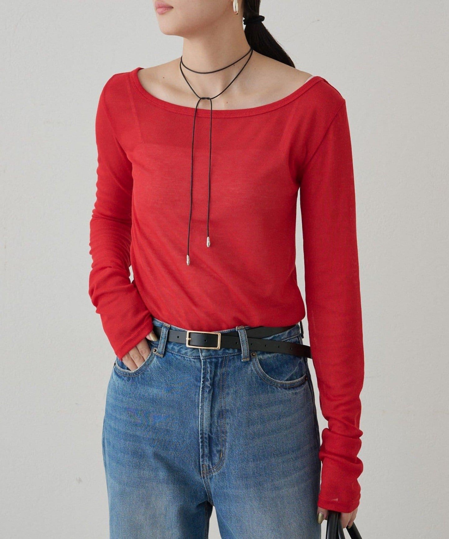 圓領透視長袖T恤