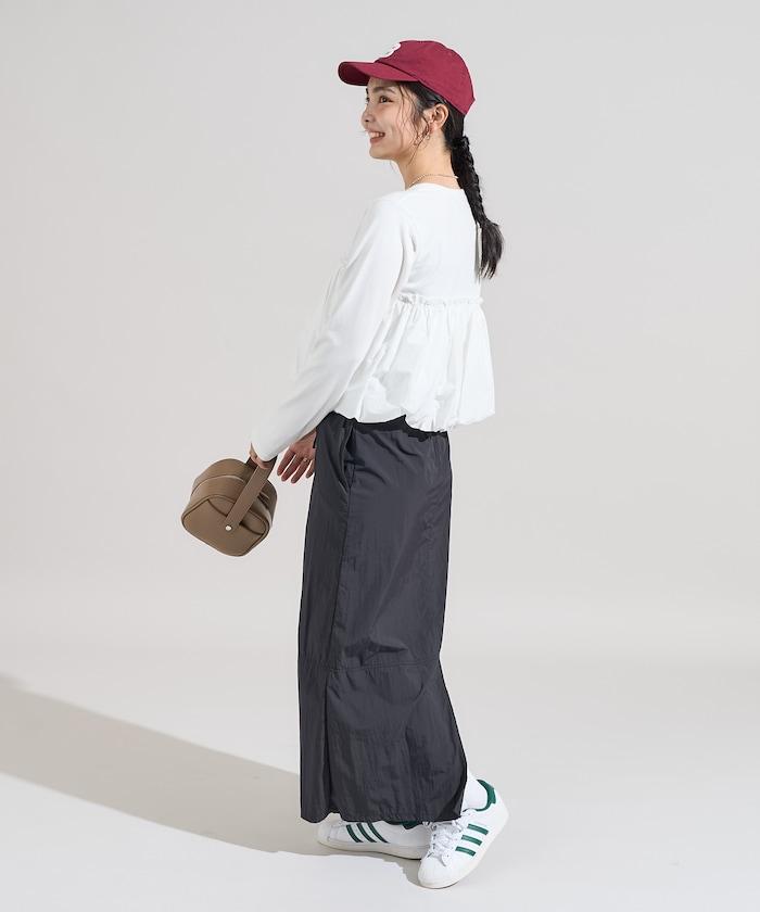 泡泡袖束身上衣風拼接長袖T恤