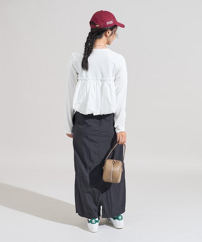 泡泡袖束身上衣風拼接長袖T恤