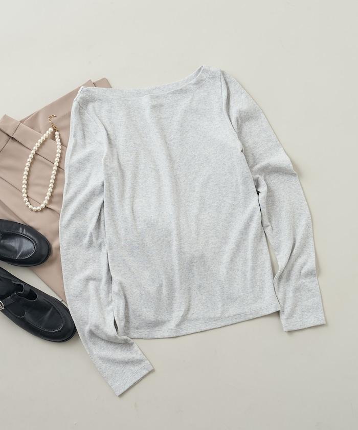 棉莫代爾船領長袖T恤