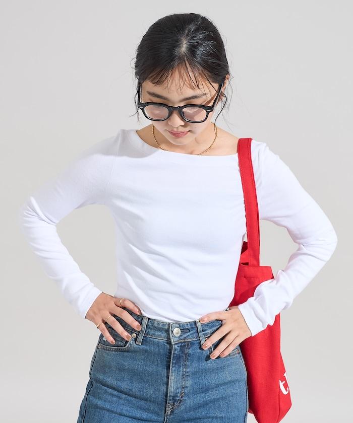 棉莫代爾船領長袖T恤